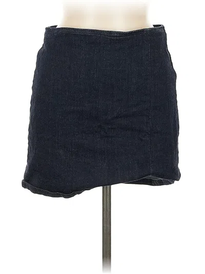 Pre-owned Stradivarius Denim Skirt In Blue