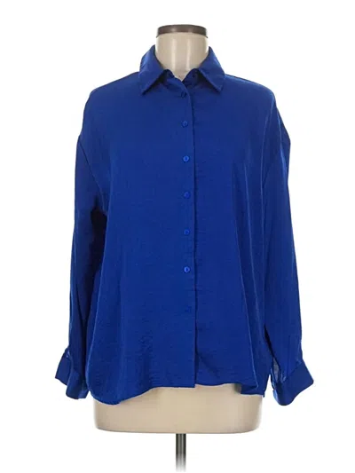 Pre-owned Stradivarius Long Sleeve Blouse In Blue
