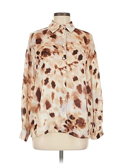 Pre-owned Stradivarius Long Sleeve Blouse In White