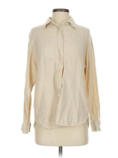 Pre-owned Stradivarius Long Sleeve Blouse In White