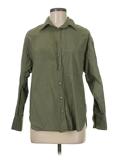 Pre-owned Stradivarius Long Sleeve Button Down Shirt In Green