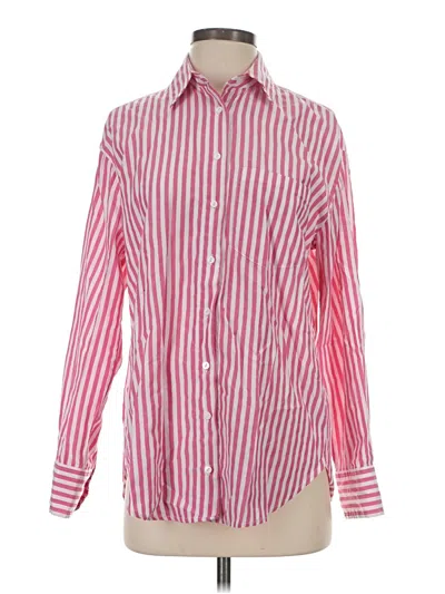 Pre-owned Stradivarius Long Sleeve Button Down Shirt In Pink