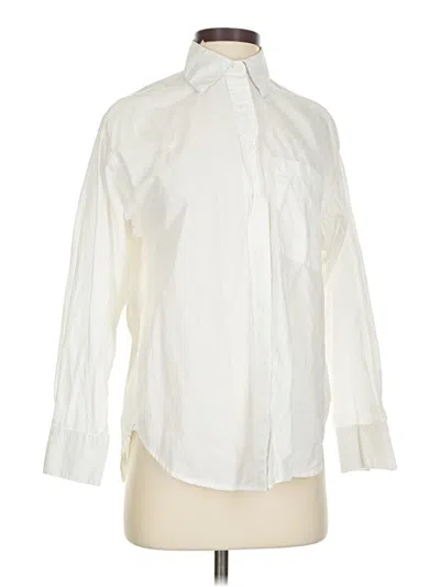 Pre-owned Stradivarius Long Sleeve Button Down Shirt In White