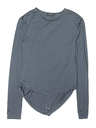 Pre-owned Stradivarius Long Sleeve Top Gray Turtleneck Tops