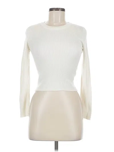 Pre-owned Stradivarius Long Sleeve Top Ivory Turtleneck Tops In White
