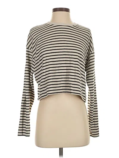 Pre-owned Stradivarius Long Sleeve T-shirt In White