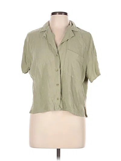 Pre-owned Stradivarius Short Sleeve Blouse In Green