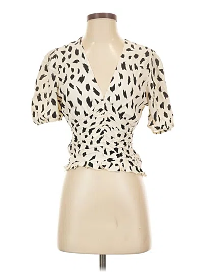 Pre-owned Stradivarius Short Sleeve Blouse In Ivory