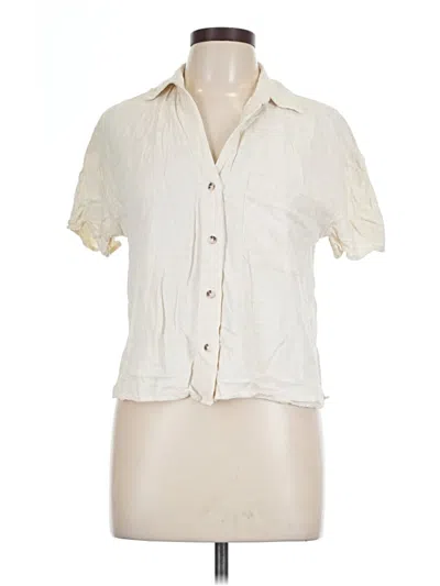 Pre-owned Stradivarius Short Sleeve Blouse In White