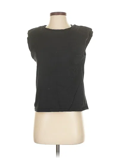 Pre-owned Stradivarius Short Sleeve Top Black Scoop Neck Tops