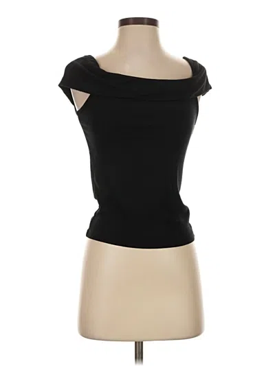 Pre-owned Stradivarius Short Sleeve Top Black Strapless Neckline Tops