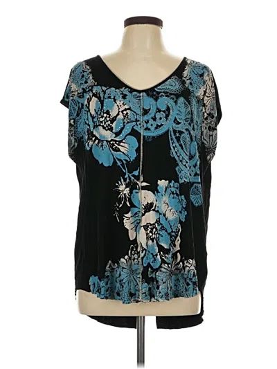 Pre-owned Stradivarius Short Sleeve Top Teal Scoop Neck Tops