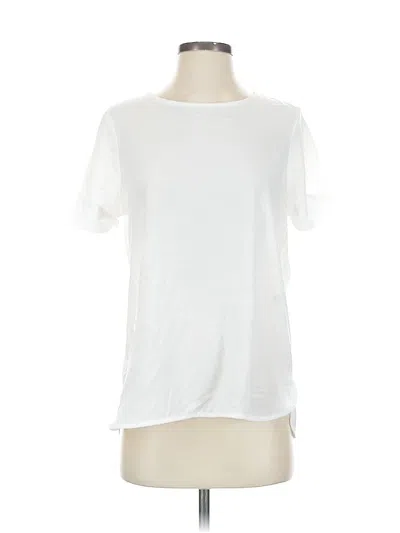 Pre-owned Stradivarius Short Sleeve Top White Crew Neck Tops