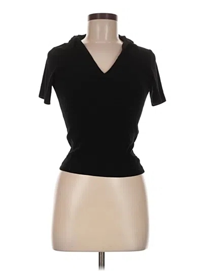 Pre-owned Stradivarius Short Sleeve Turtleneck In Black