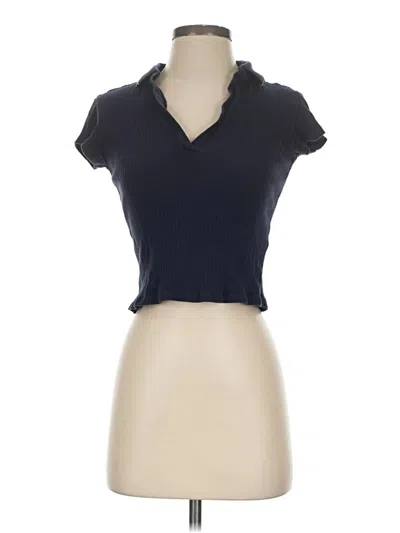 Pre-owned Stradivarius Short Sleeve Turtleneck In Blue