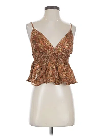 Pre-owned Stradivarius Sleeveless Blouse In Brown