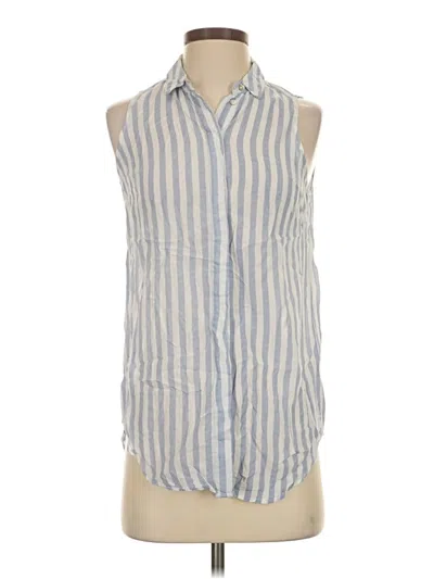 Pre-owned Stradivarius Sleeveless Button Down Shirt In Blue