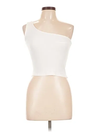 Pre-owned Stradivarius Sleeveless Top Ivory One Shoulder Neckline Tops