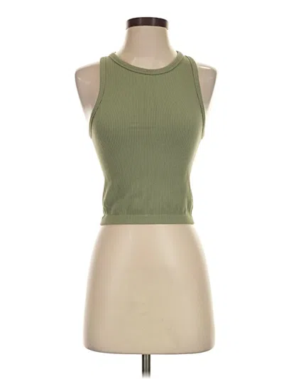 Pre-owned Stradivarius Tank Top Green Halter Neckline Tops