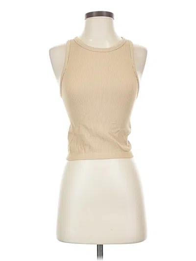 Pre-owned Stradivarius Tank Top Tan Halter Neckline Tops