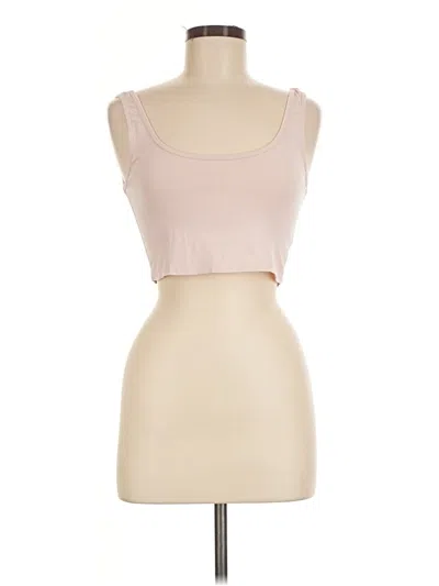 Pre-owned Stradivarius Tank Top Tan Strapless Neckline Tops
