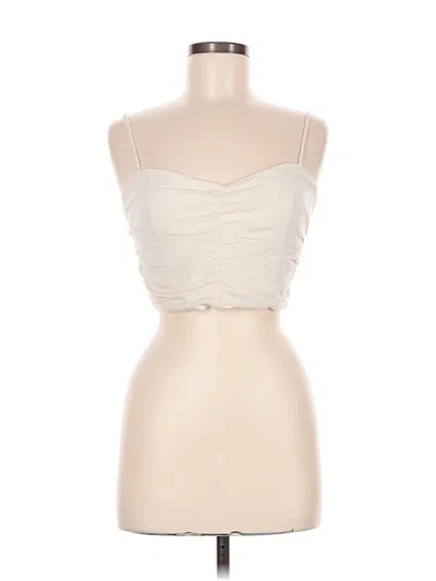 Pre-owned Stradivarius Tube Top Ivory Strapless Neckline Tops In White