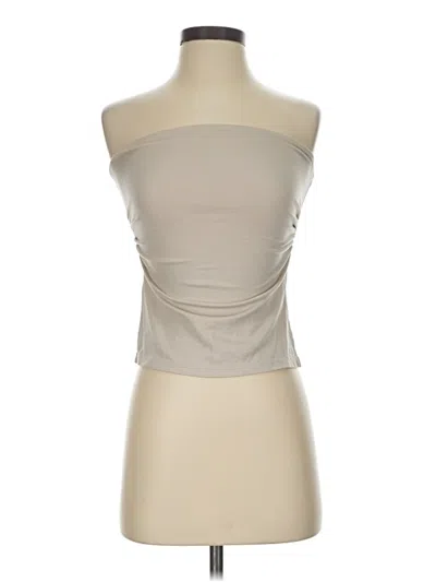 Pre-owned Stradivarius Tube Top Tan Strapless Neckline Tops