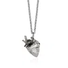 Strange Fruit Women's Black Heart Pendant Rhodium In Black