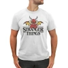 Stranger Things Classic Devil Logo  Graphic T-shirt In White