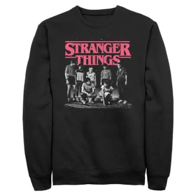 Stranger Things Title Logo Faded Sweatshirt In Black