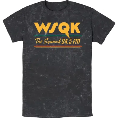 Stranger Things Vintage Radio The Squawk Wsqk Graphic T-shirt In Black