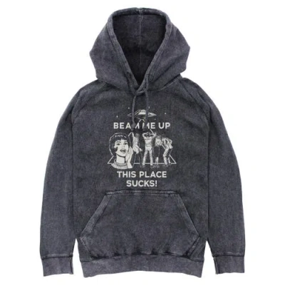 Stranger Things Vintage This Place Sucks Ufo Pull Over Hoodie In Blue