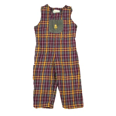 Strasburg Kids' Boys Maroon Orange Plaid Romper In Brown
