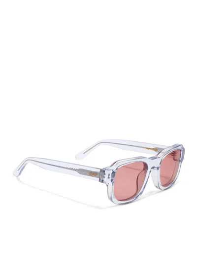 Strata Unisex Reverb Sunglasses In Clear Pink In White