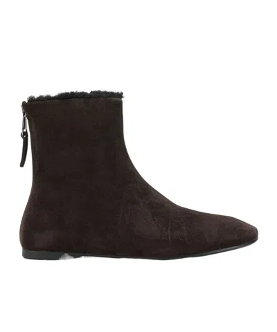 Strategia Back Zip Ankle Boots In Brown