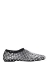 Strategia Silver Colored Ballet Flats With All-over Rhinestone Embellishments In Fabric Woman In Grey