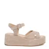 Strategia Beige Suede Wedge Sandals In Neutrals