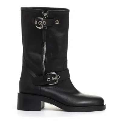 Strategia Biker Ankle Boots With Square Toe And Buckles