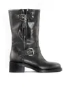 Strategia Black Brushed Leather Boot In Black
