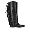Strategia Black Fringed Boot In Black
