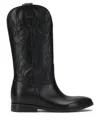 Strategia Black Leather Boots In Brown