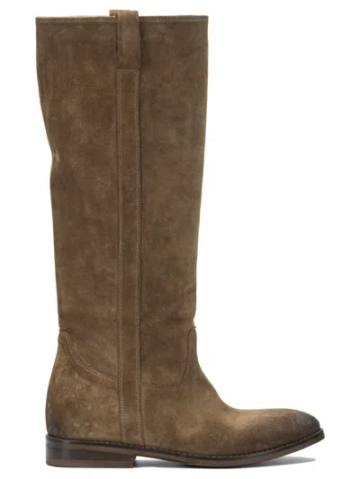 Strategia Caramel Wash Leather Boots In Brown