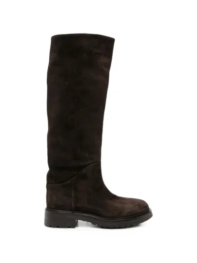 Strategia Round-toe Tall Boots In Brown