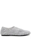 Strategia Ballet Flats In White Leather In Grey