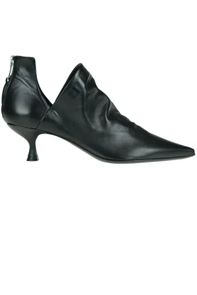Strategia Draped Nappa Ankle Boots In Black