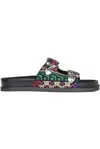 Strategia Embroidered Fabric Slides In Multicoloured