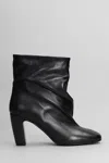 Strategia High Heels Ankle Boots In Black Leather