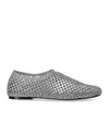 Strategia Ballet Flats In White Leather In Grey