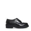 Strategia Lace-up Shoe With Perforated Detailing And Rubber Sole In Black