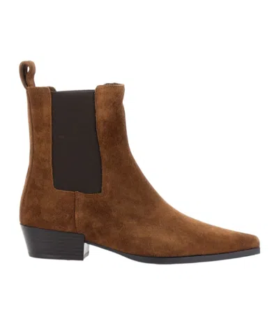 Strategia Leather Ankle Boots In Brown
